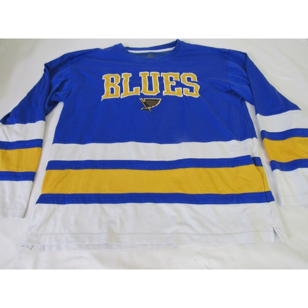 NHL Hockey St. Louis Blues NHL Jersey Gold Blue White Stitched Lettering Size L